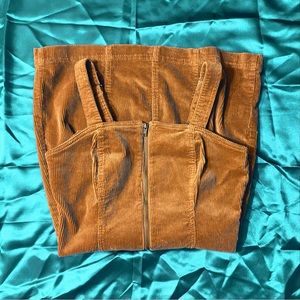 Cognac Brown Corduroy Bodycon Cozy Fall Dress